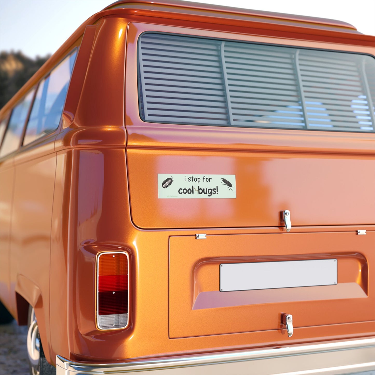 i stop for cool bugs bumper sticker