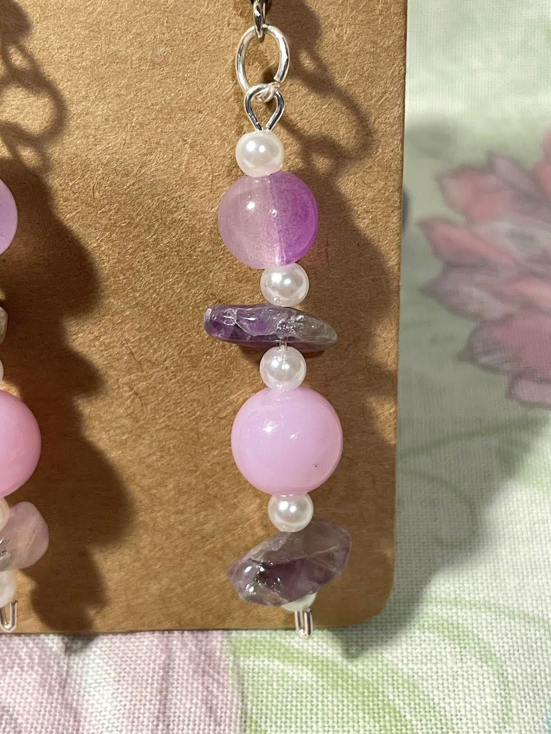 Purple and Amethyst Earrings