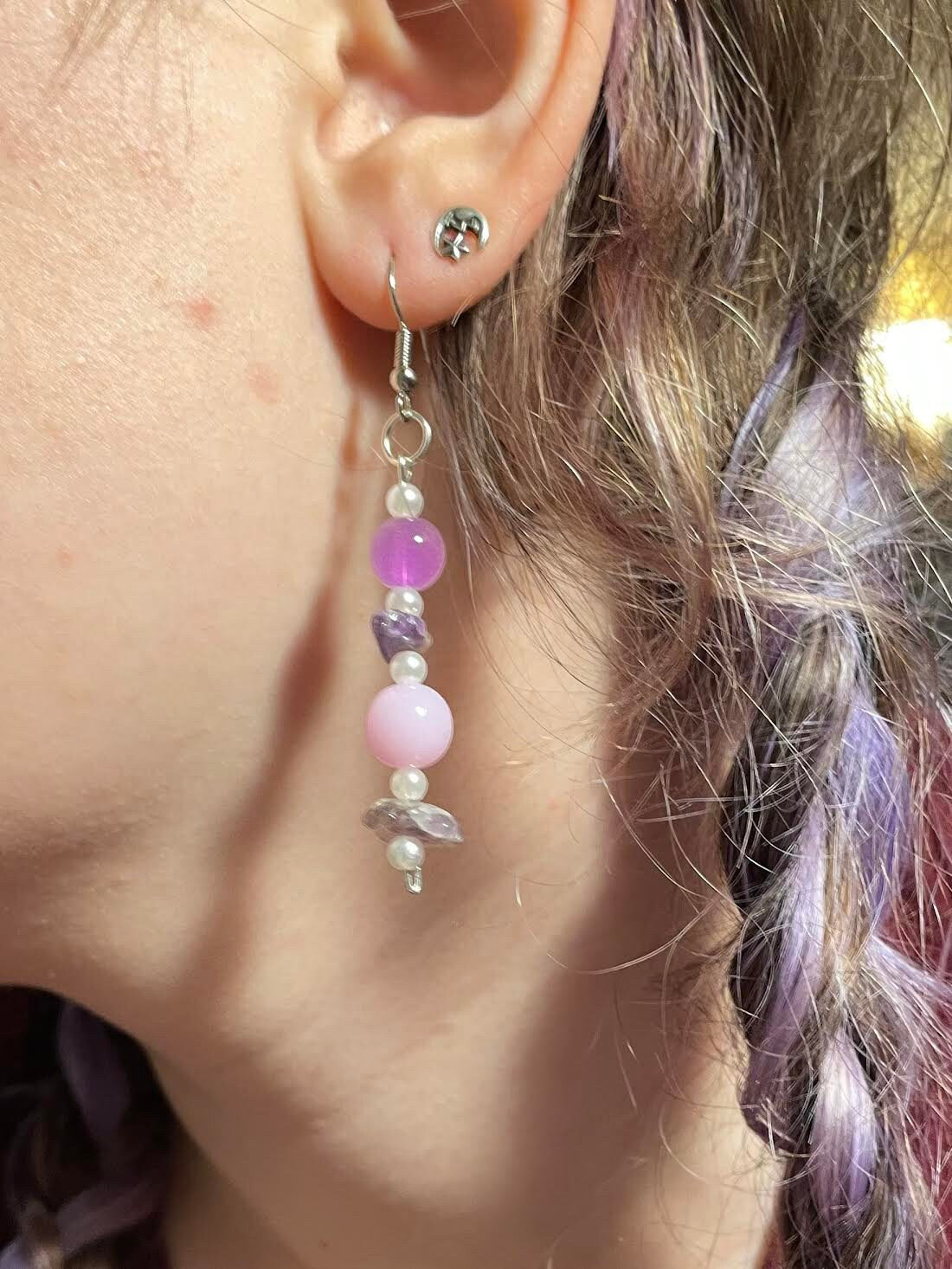 Purple and Amethyst Earrings