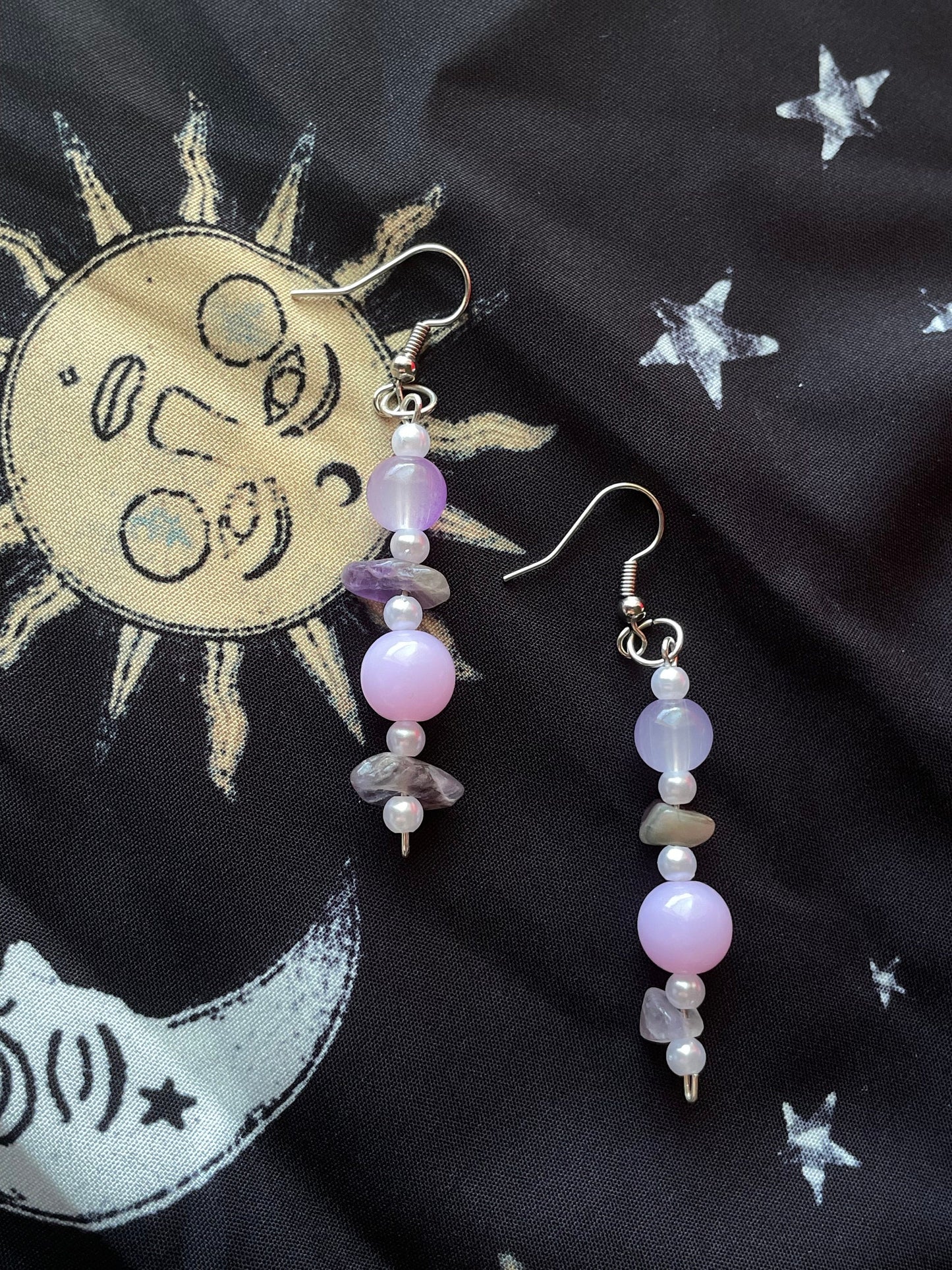 Purple and Amethyst Earrings